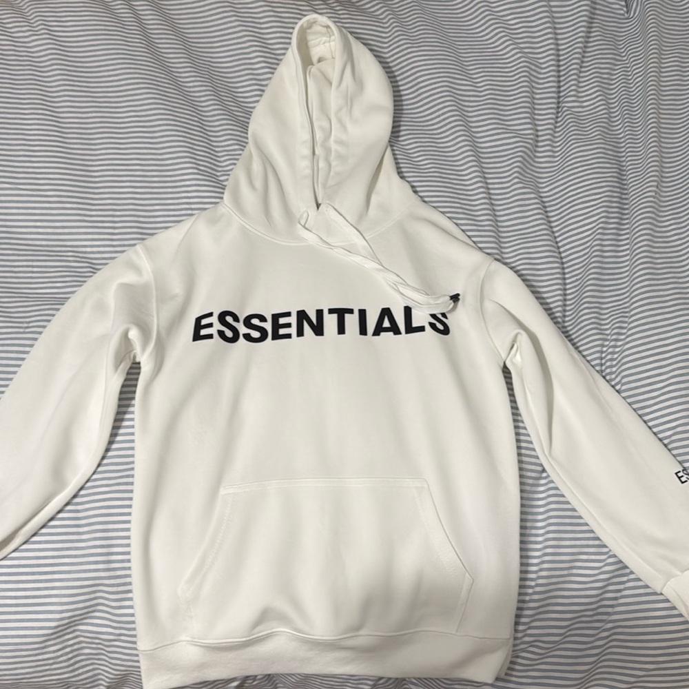 Small white essentials hoodie